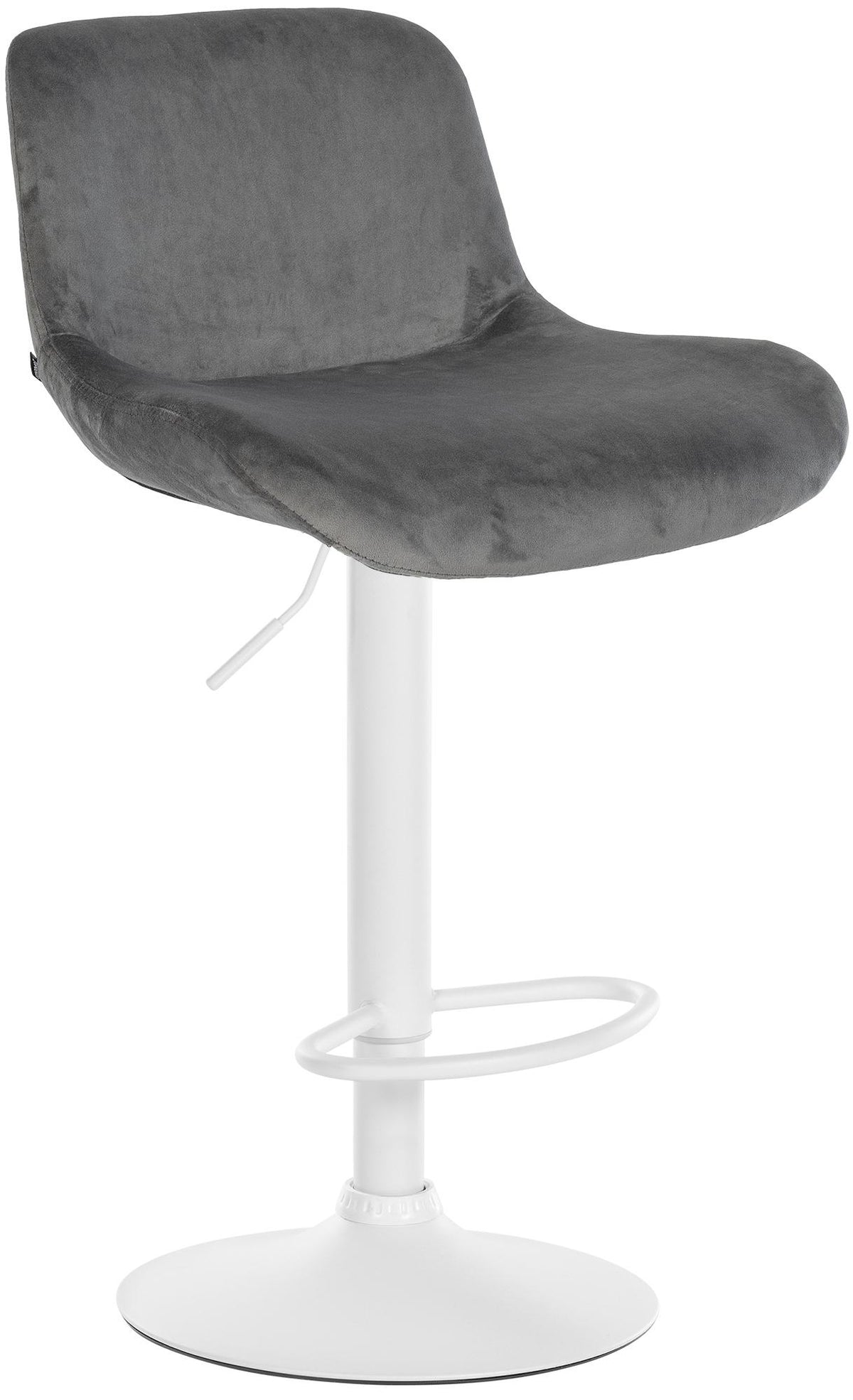 Barkruk Solon wit frame donkergrijs,Fluweel dunkelgrau