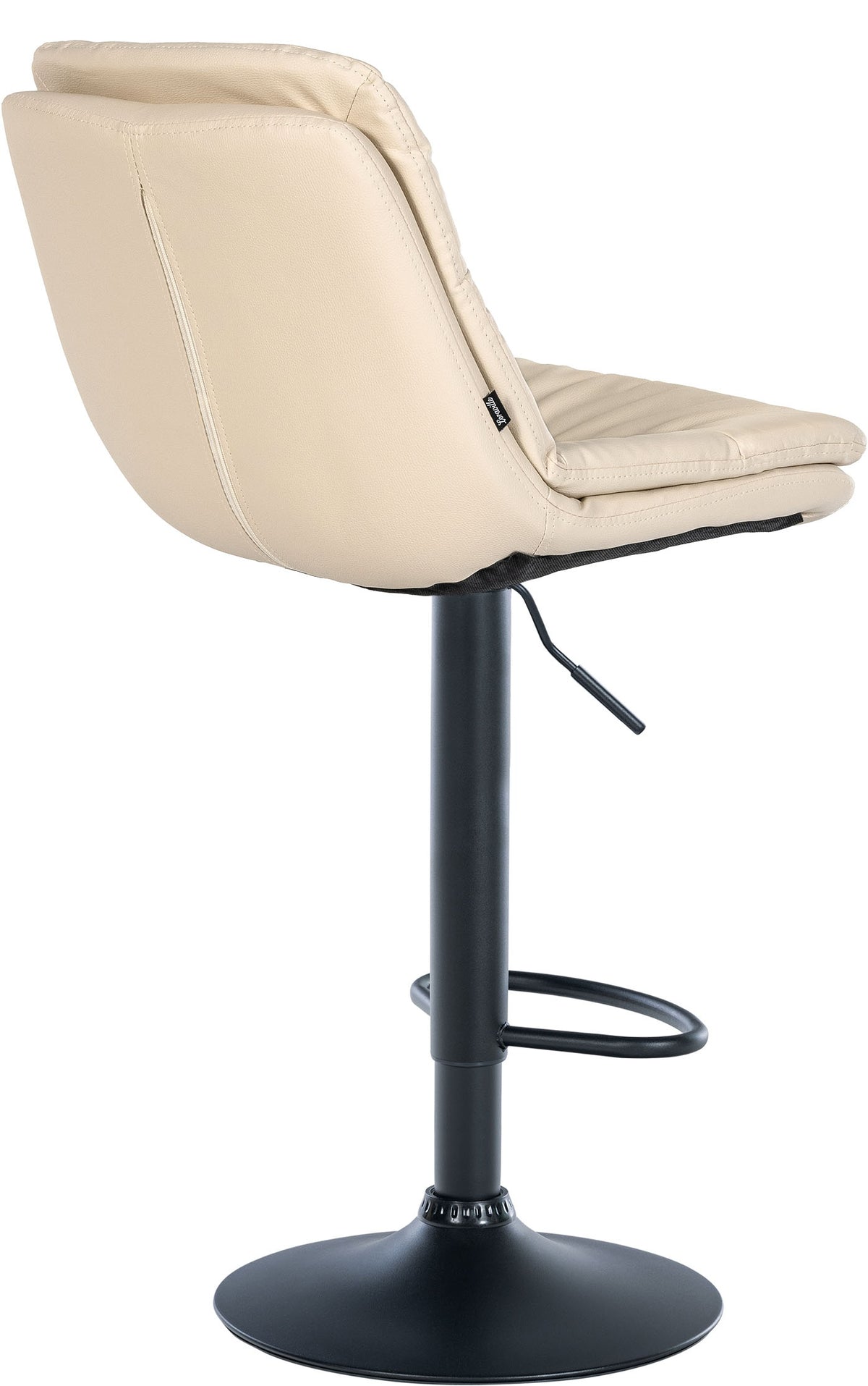 Barkruk Laurel kunstleer creme,Metaal mat zwart creme