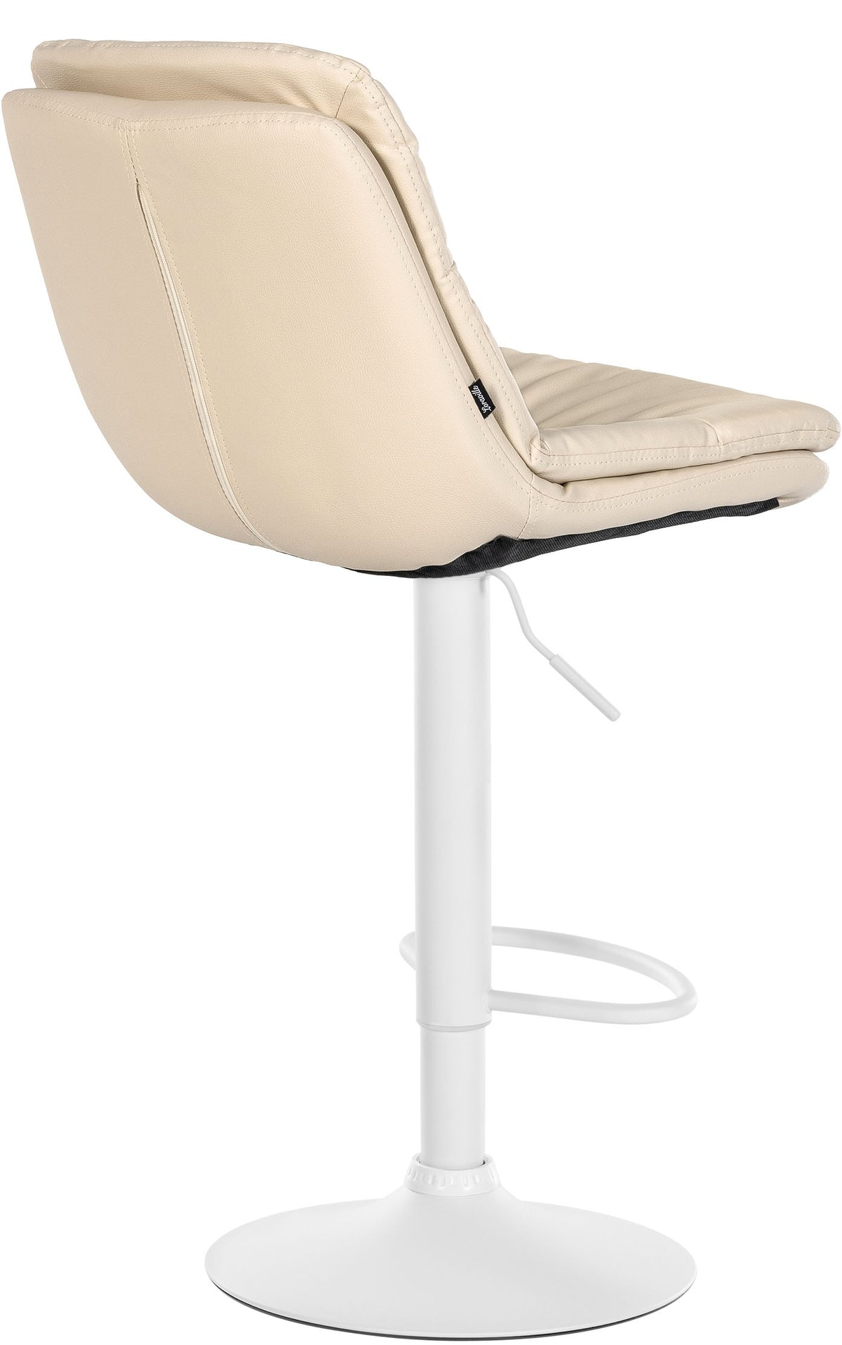Barkruk Laurel kunstleer creme,Metaal mat wit creme