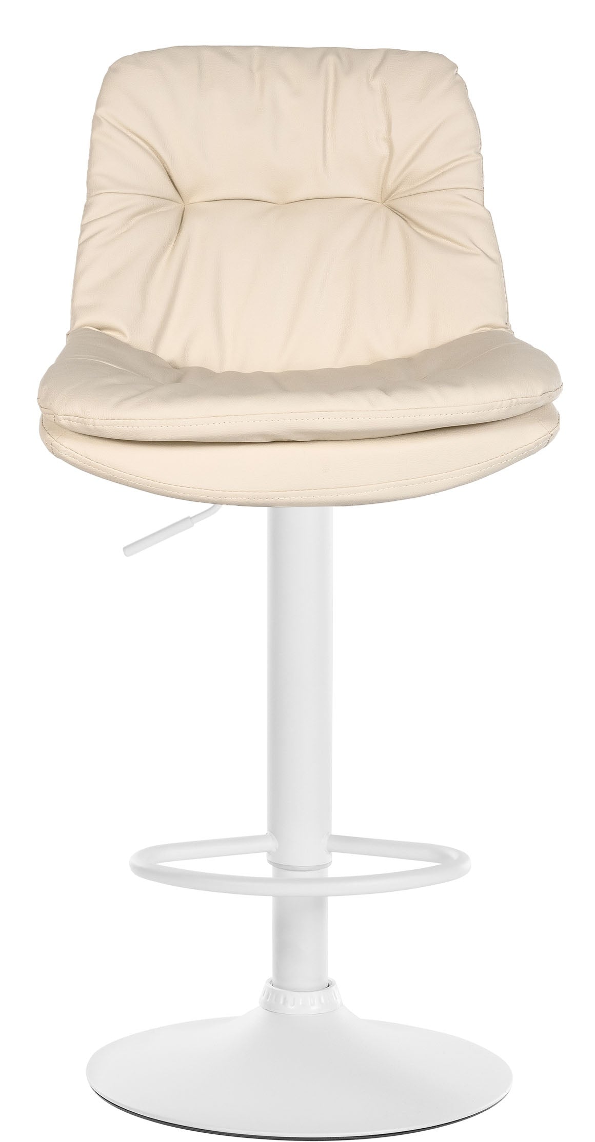 Barkruk Laurel kunstleer creme,Metaal mat wit creme