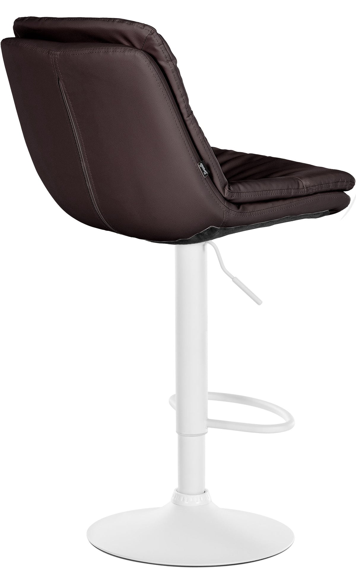 Barkruk Laurel kunstleer bruin,Metaal mat wit braun