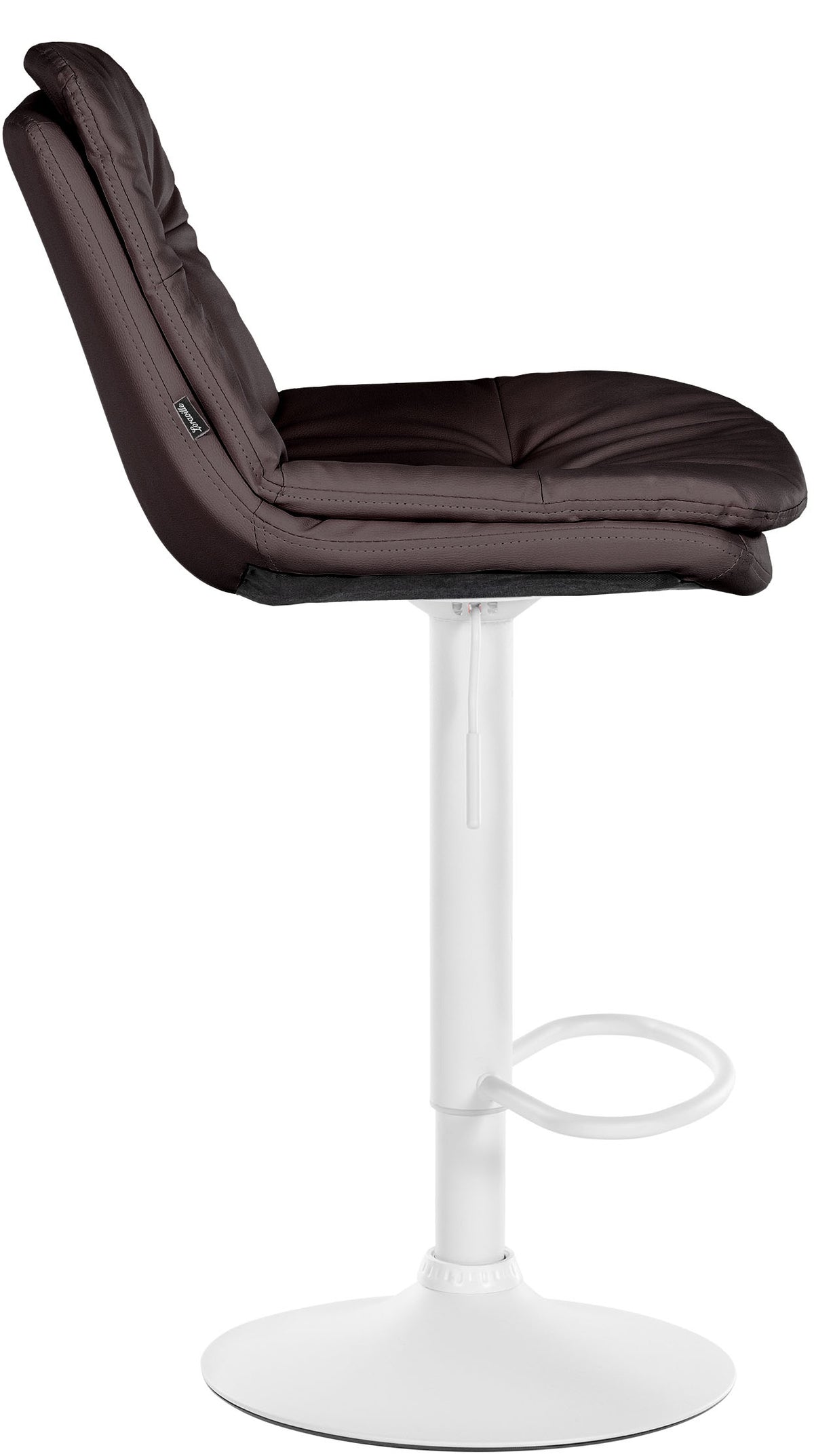 Barkruk Laurel kunstleer bruin,Metaal mat wit braun