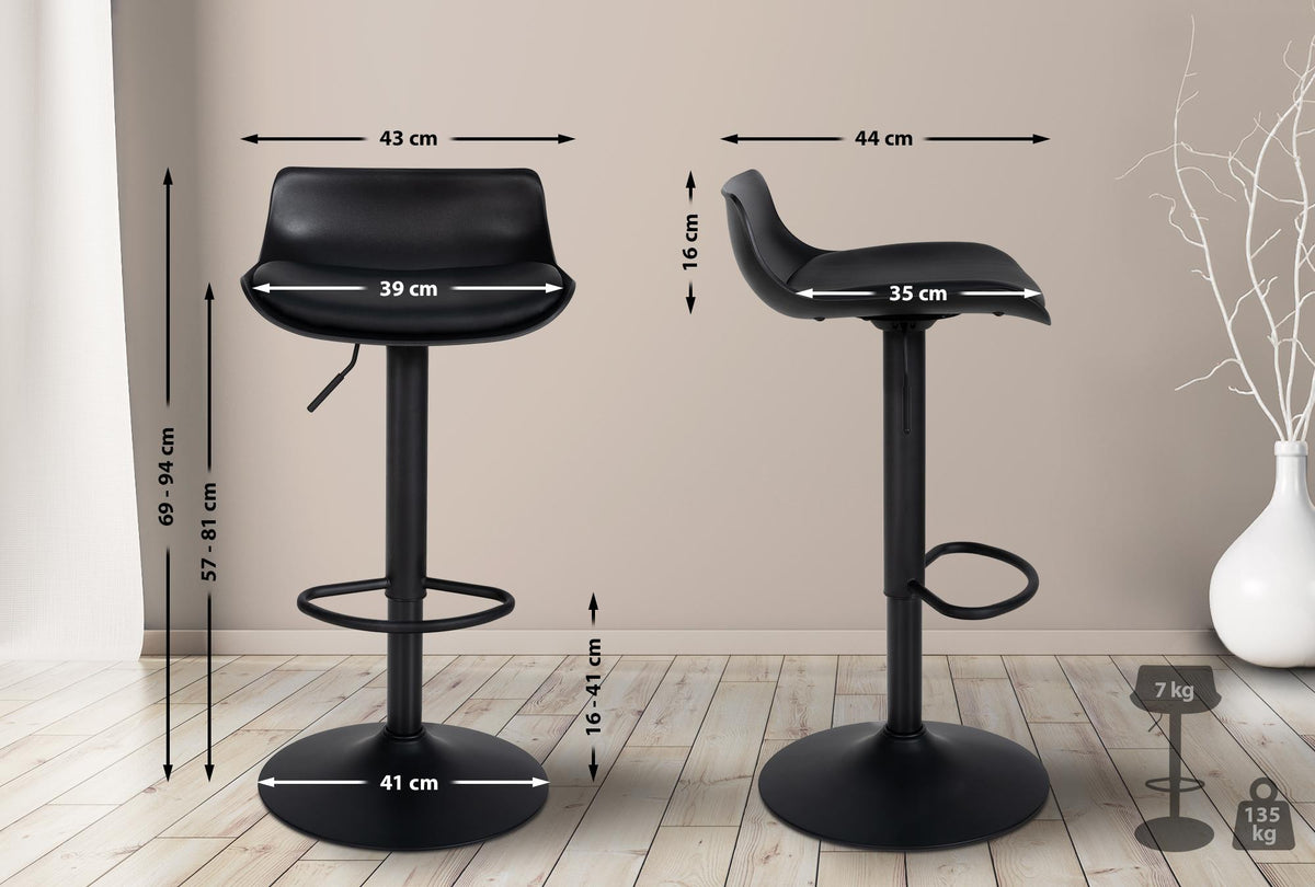 4er Set Barhocker Aveiro Kunstleder schwarz
