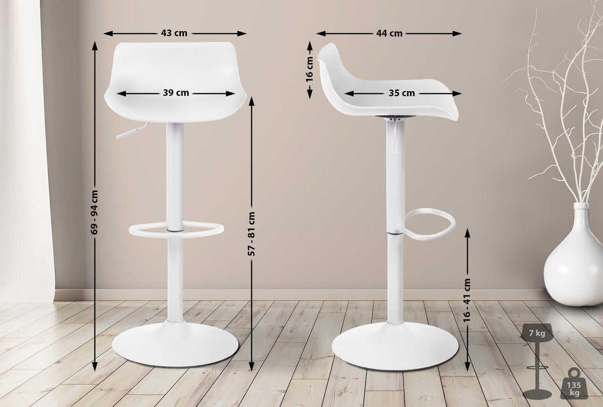 2er Set Barhocker Aveiro weiß
