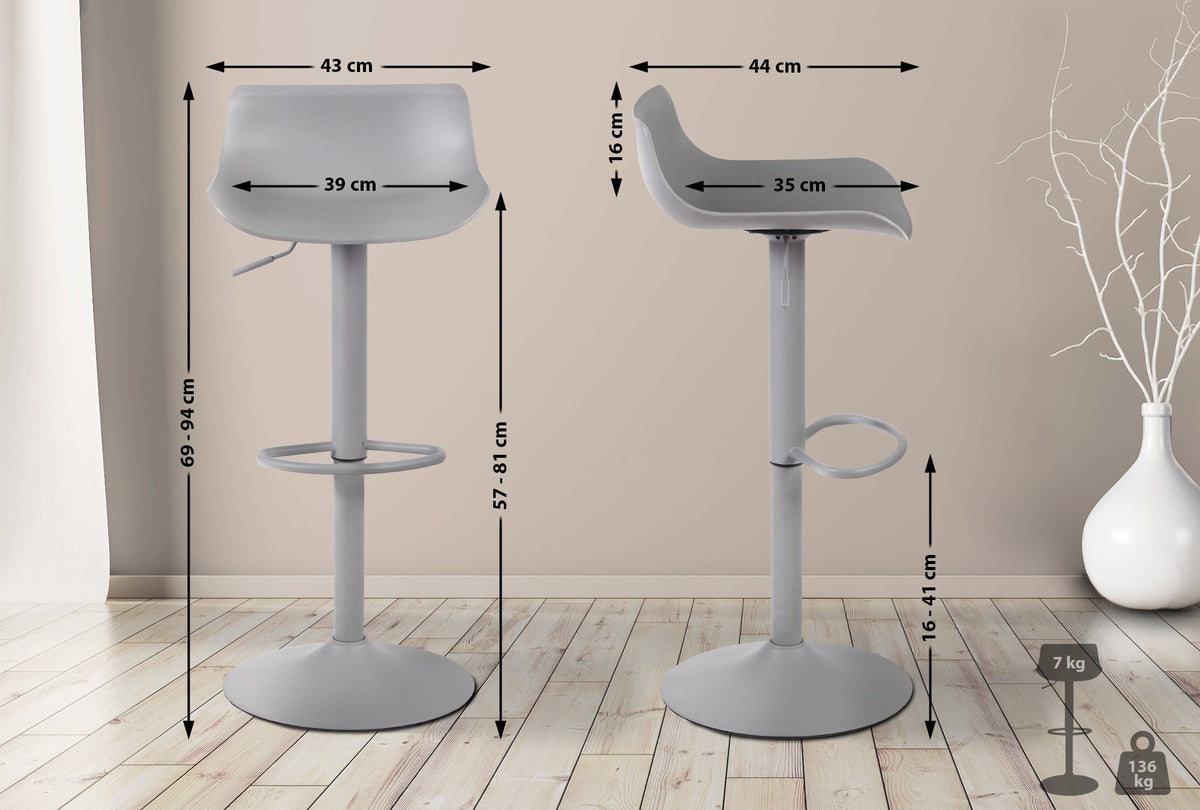 4er Set Barhocker Aveiro grau