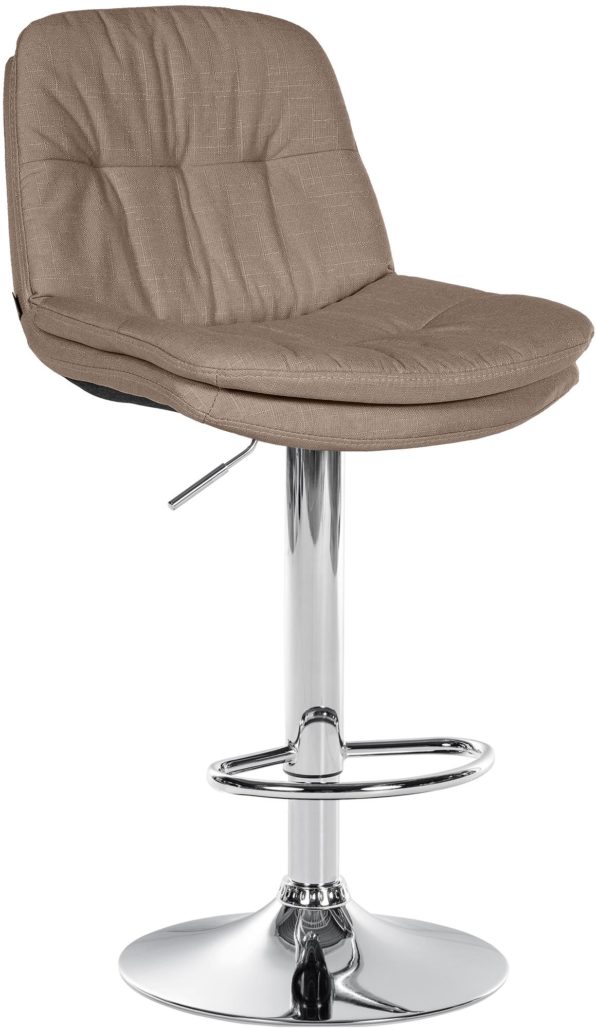 Barkruk Laurel stof taupe,Metaal in chroomoptiek taupe