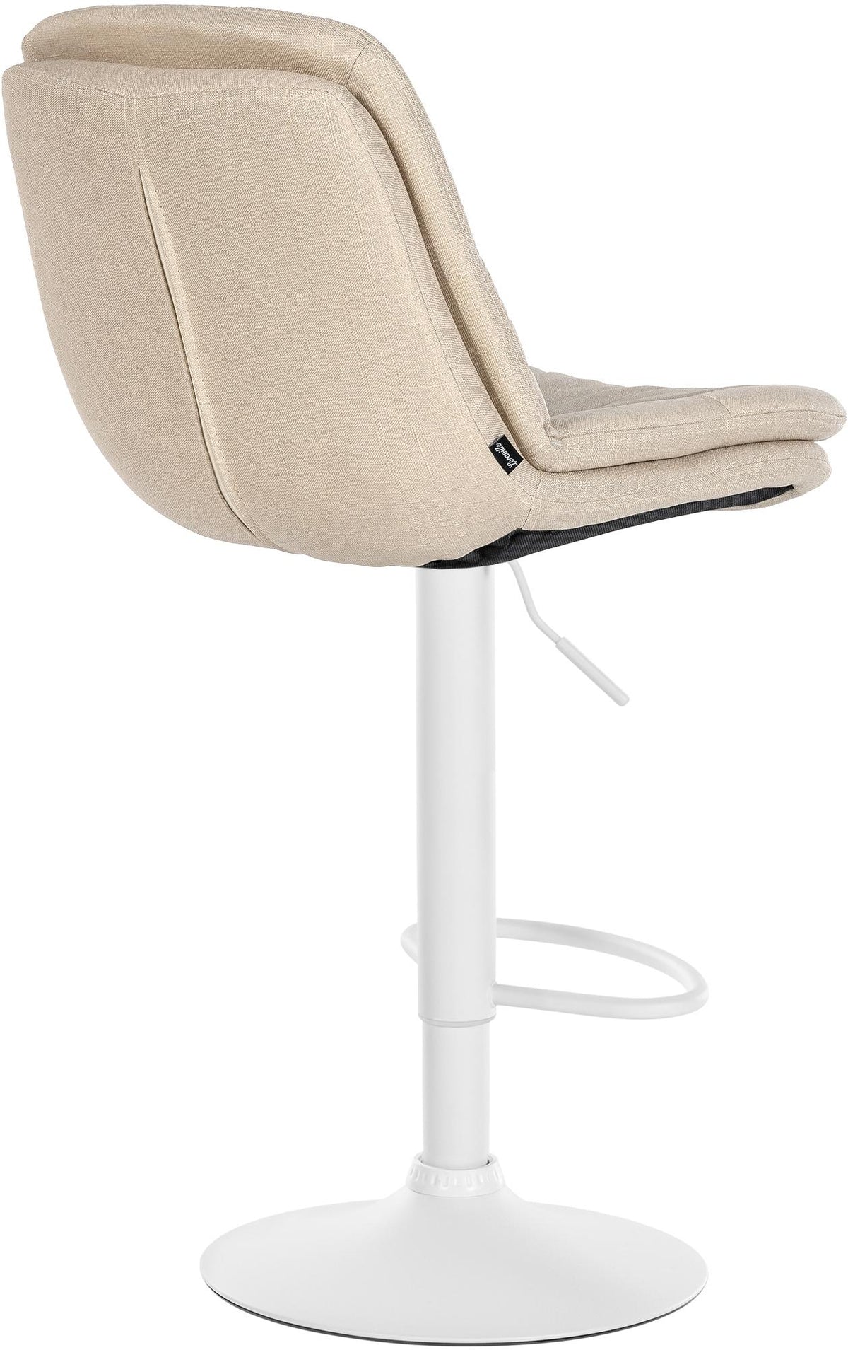 Barkruk Laurel stof creme,Metaal mat wit creme