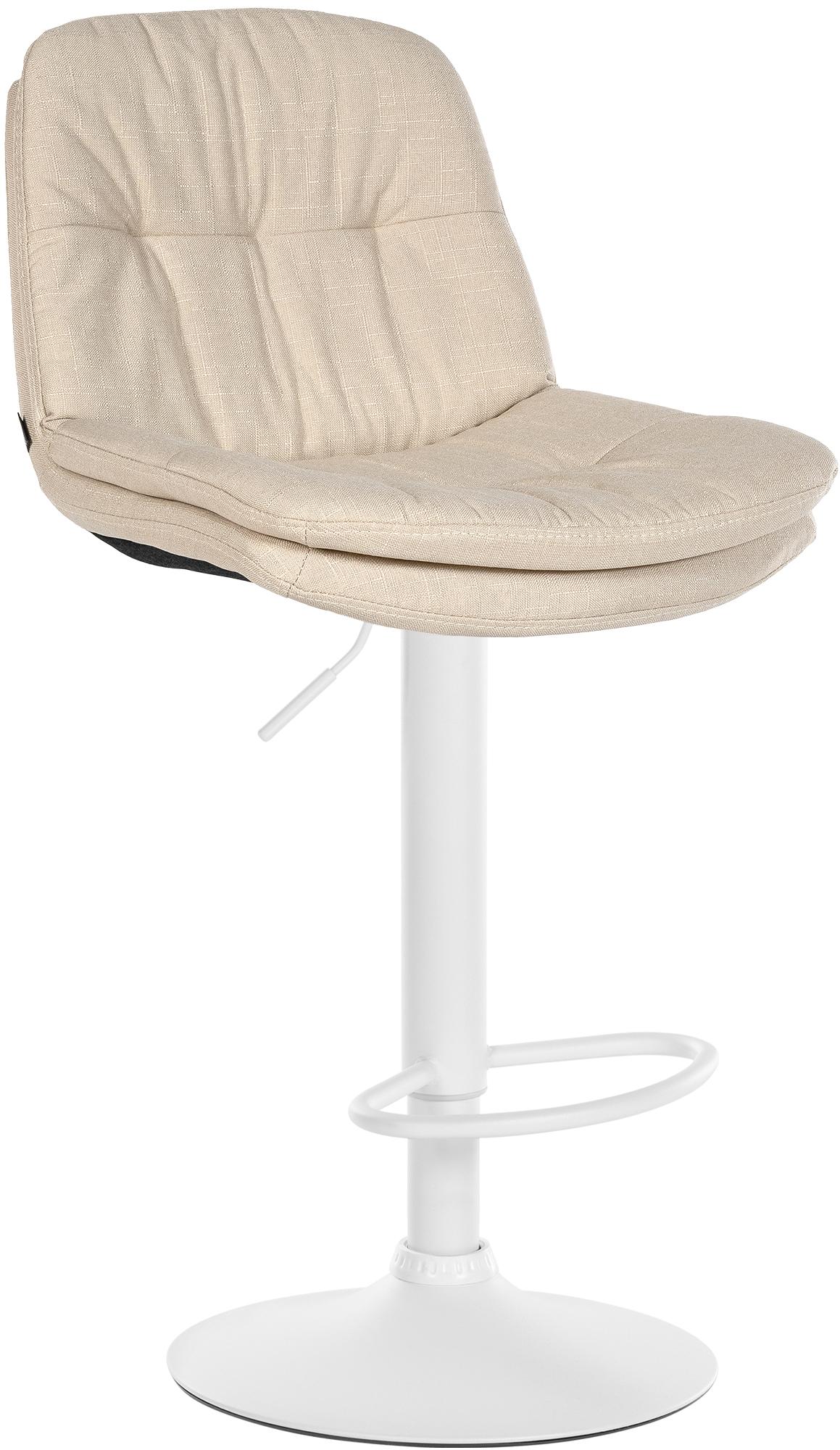 Barkruk Laurel stof creme,Metaal mat wit creme
