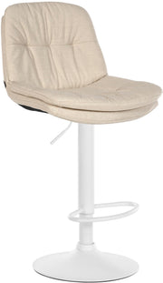 Barkruk Laurel stof creme,Metaal mat wit creme