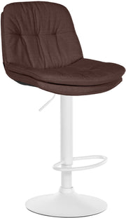 Barkruk Laurel stof bruin,Metaal mat wit braun