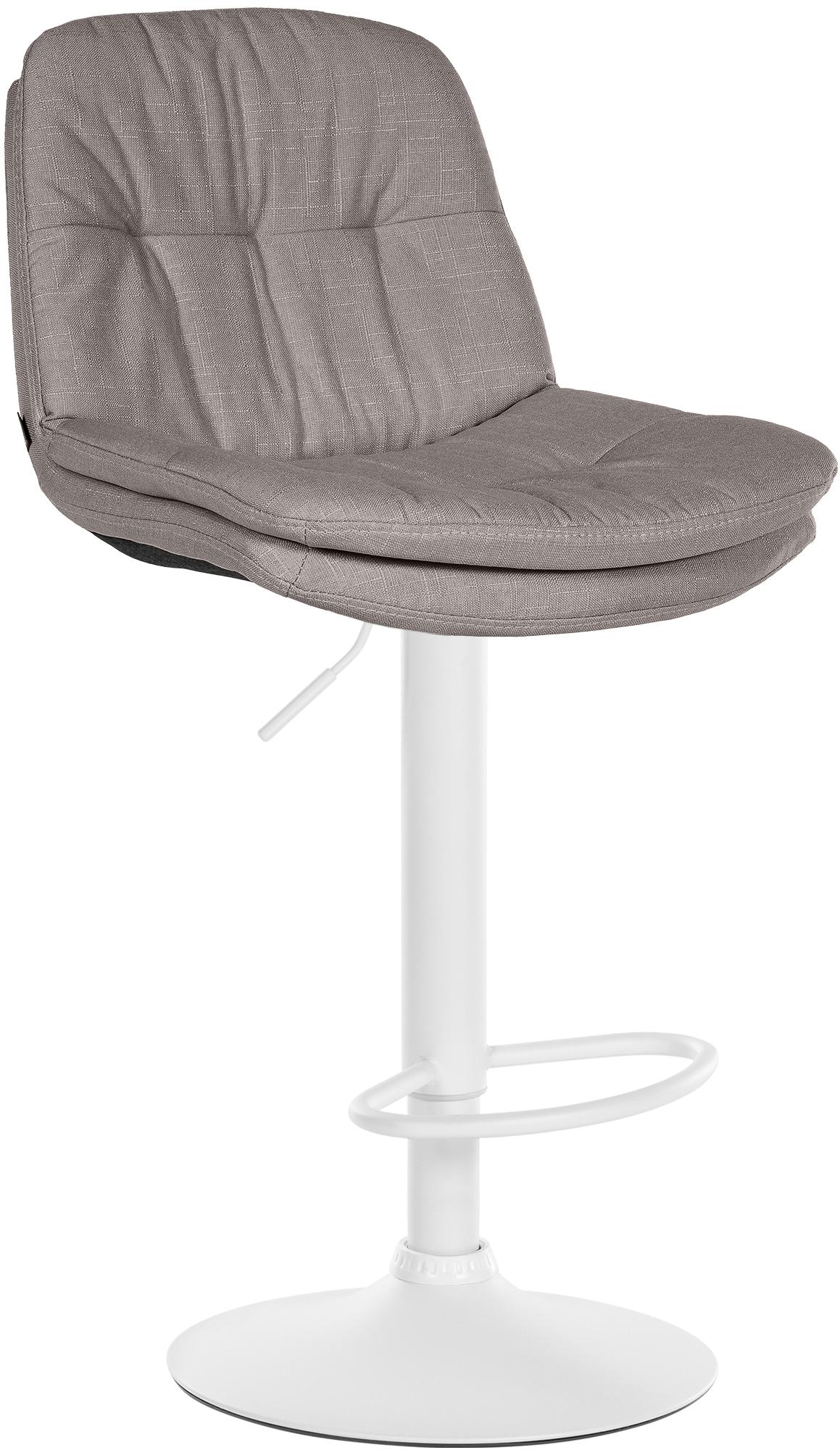 Barkruk Laurel stof grijs,Metaal mat wit grau