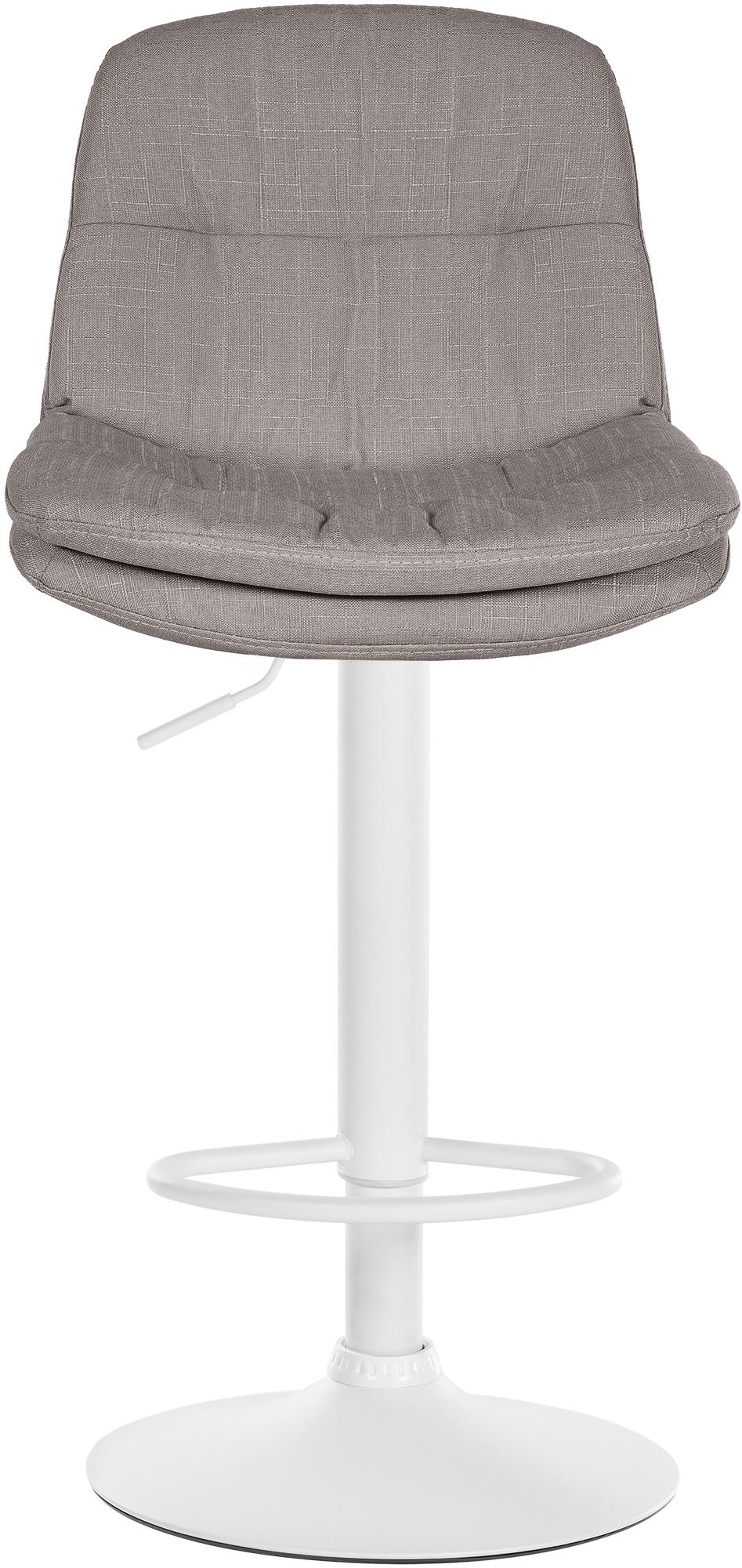 Barkruk Laurel stof grijs,Metaal mat wit grau