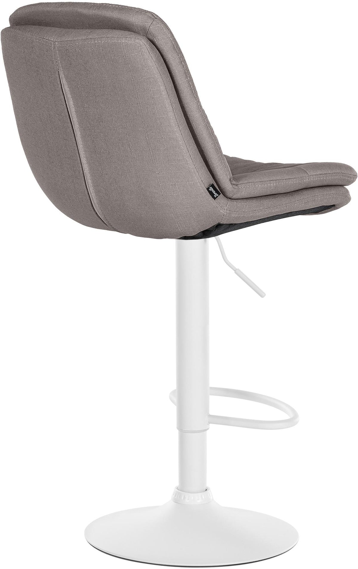 Barkruk Laurel stof grijs,Metaal mat wit grau
