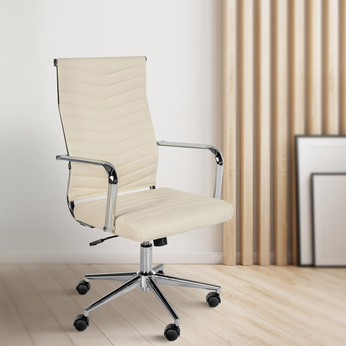 Bureaustoel Canby kunstleer creme creme