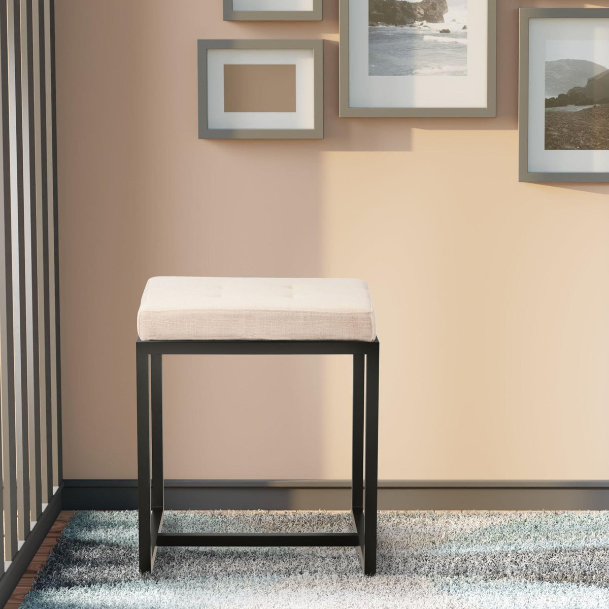 Sitzhocker Barci B Stoff creme