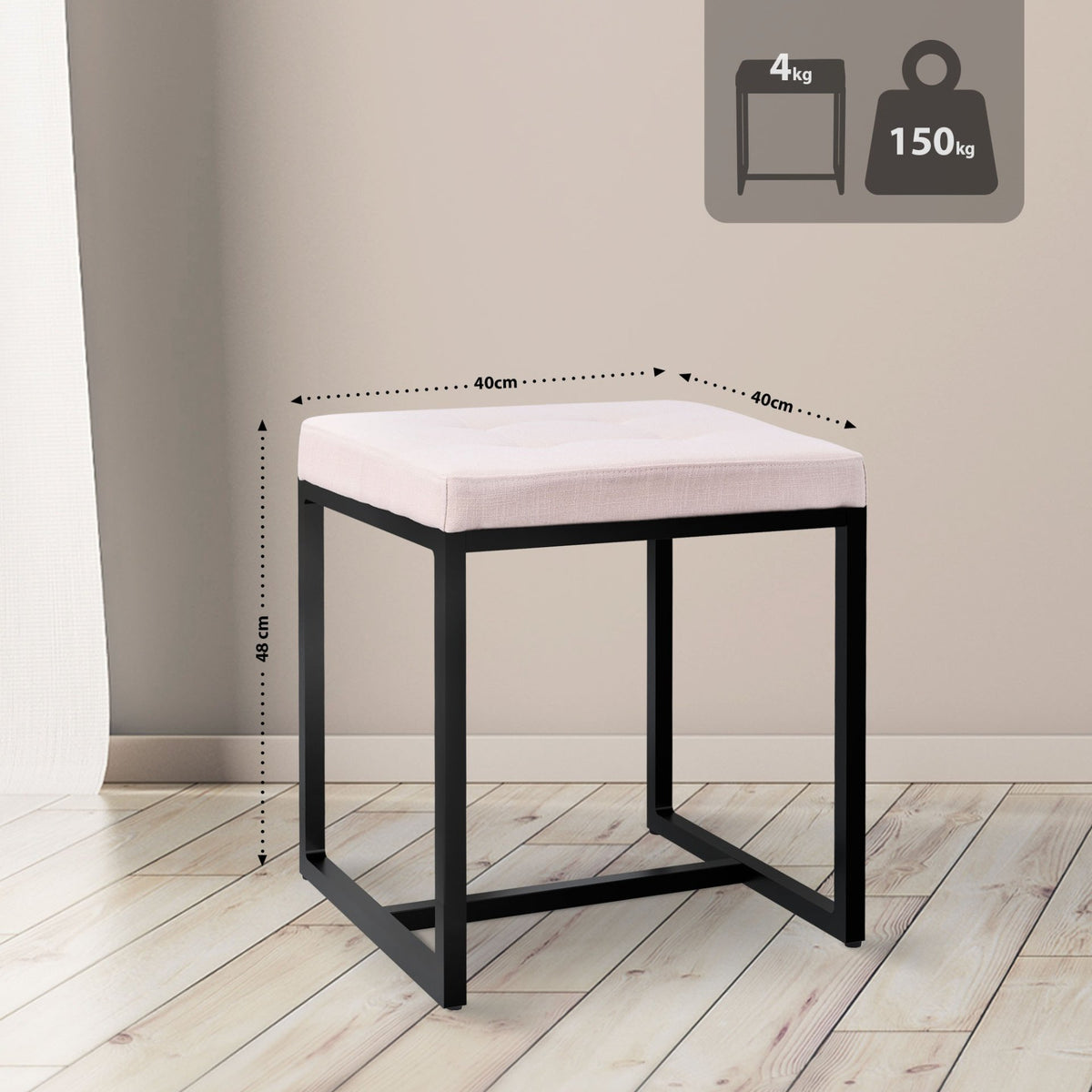 Sitzhocker Barci B Stoff creme