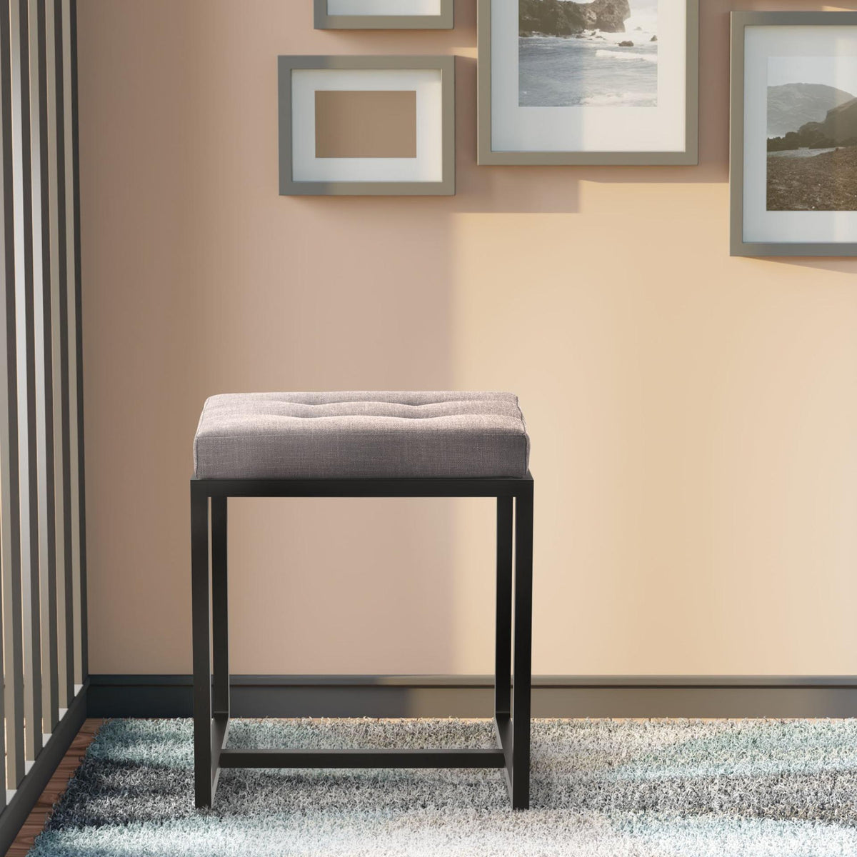 Sitzhocker Barci B Stoff dunkelgrau
