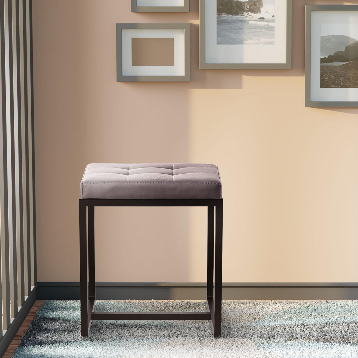 Sitzhocker Barci B Kunstleder  grau