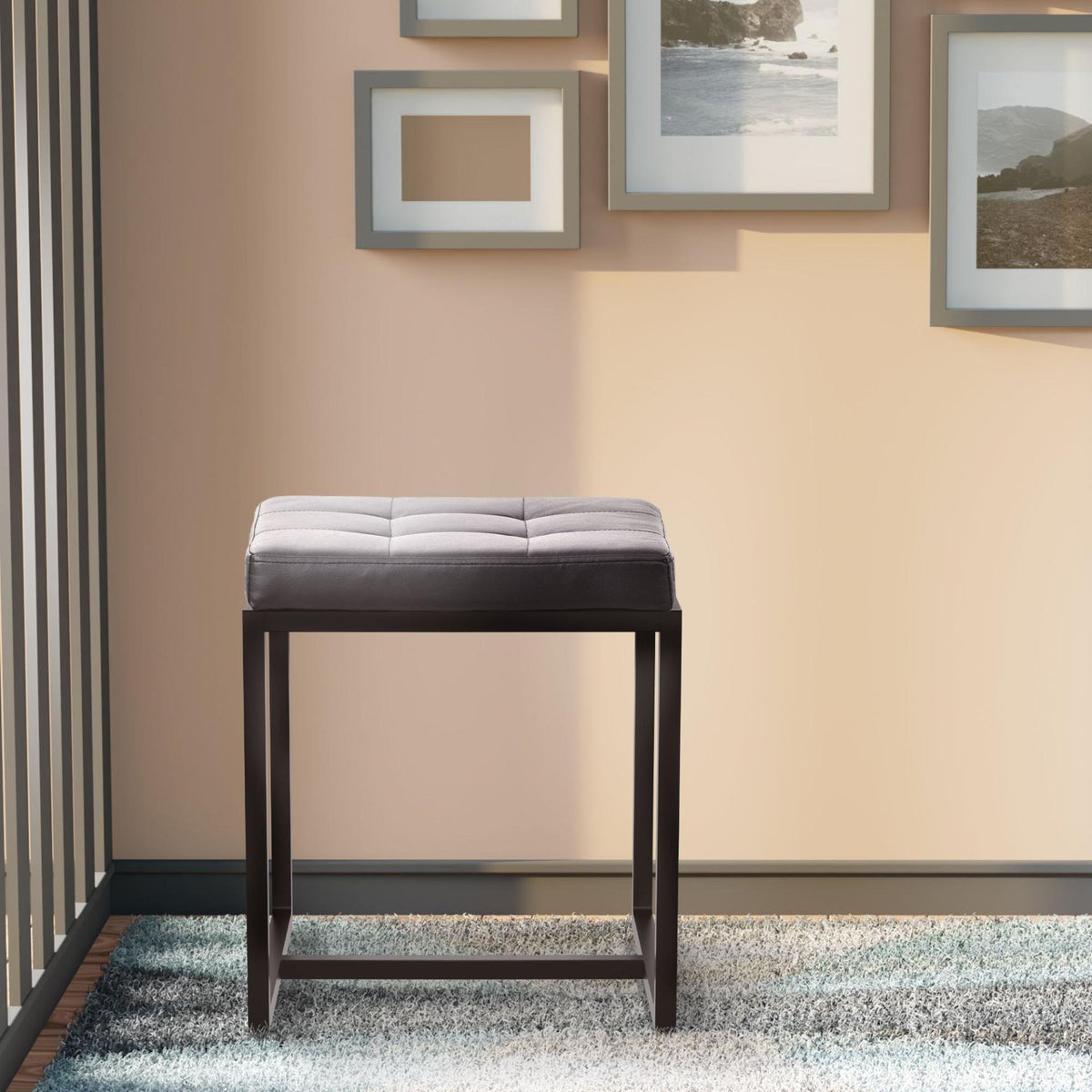 Sitzhocker Barci B Kunstleder  schwarz