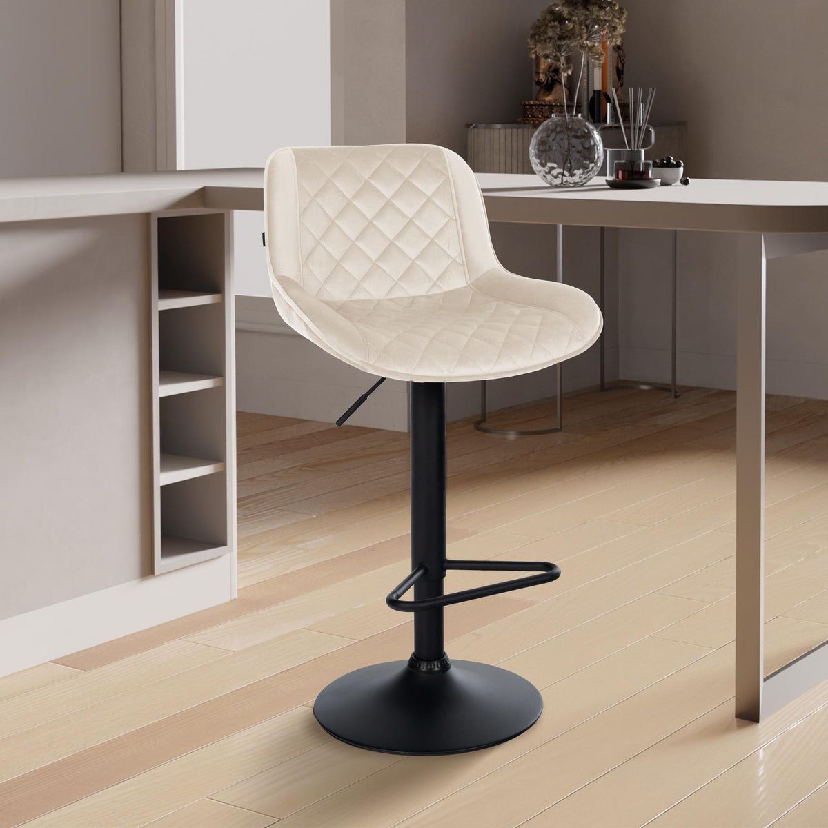 Barkruk Kasson creme,Fluweel creme