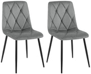 Set van 2 Eetkamerstoelen Clairton donkergrijs,Fluweel dunkelgrau
