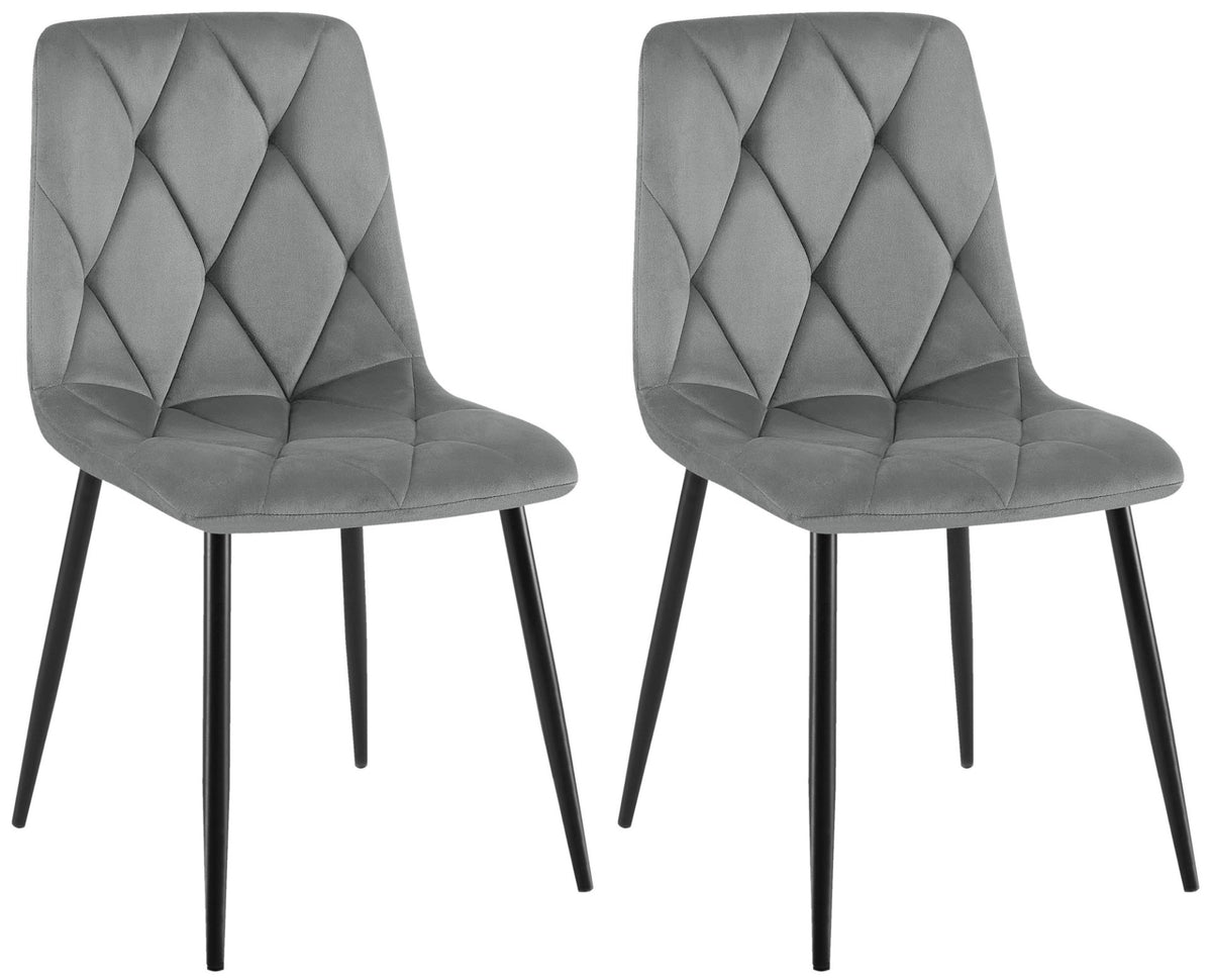 Set van 2 Eetkamerstoelen Clairton donkergrijs,Fluweel dunkelgrau