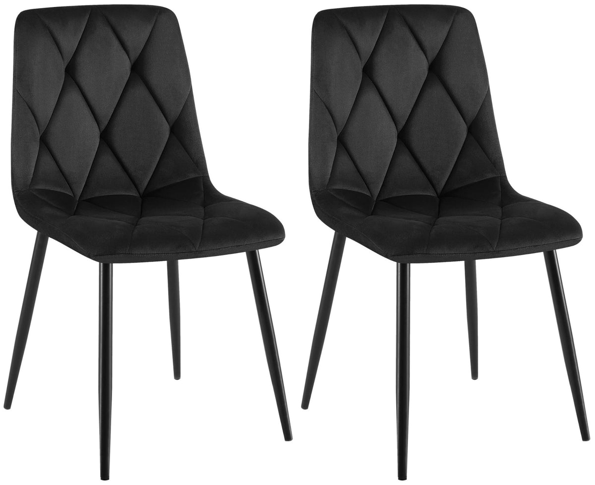 Set van 2 Eetkamerstoelen Clairton zwart,Fluweel schwarz