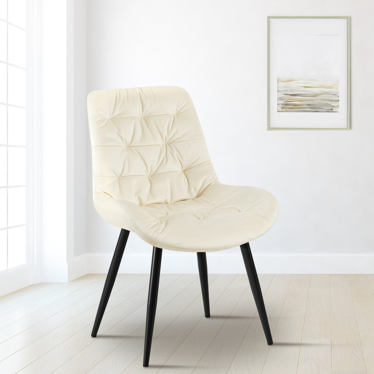 Set van 2 Eetkamerstoelen Rossford creme creme