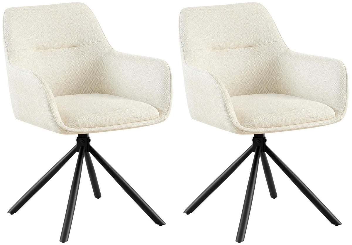 Set van 2 Eetkamerstoelen Tipton creme creme