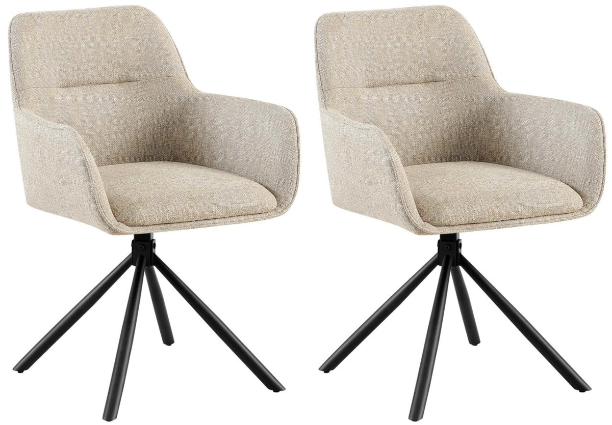 Set van 2 Eetkamerstoelen Tipton taupe taupe