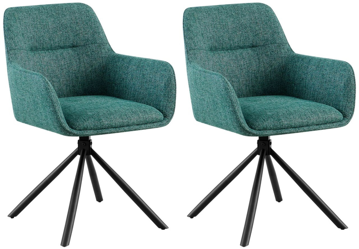 Set van 2 Eetkamerstoelen Tipton donkergroen dunkelgrün