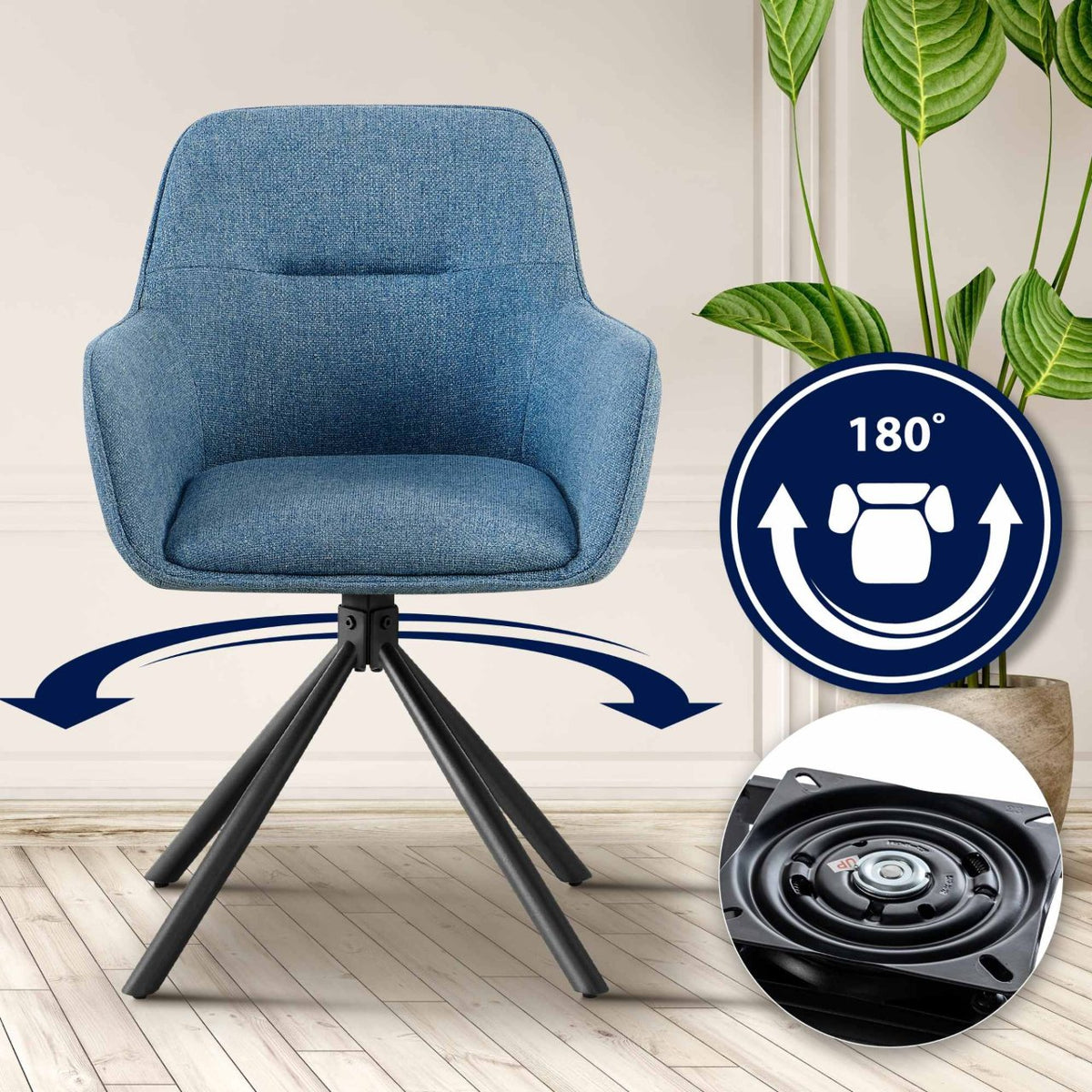 Set van 2 Eetkamerstoelen Tipton blauw blau