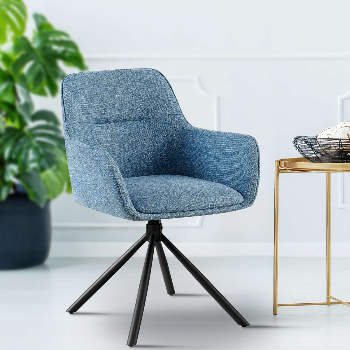 Set van 2 Eetkamerstoelen Tipton blauw blau
