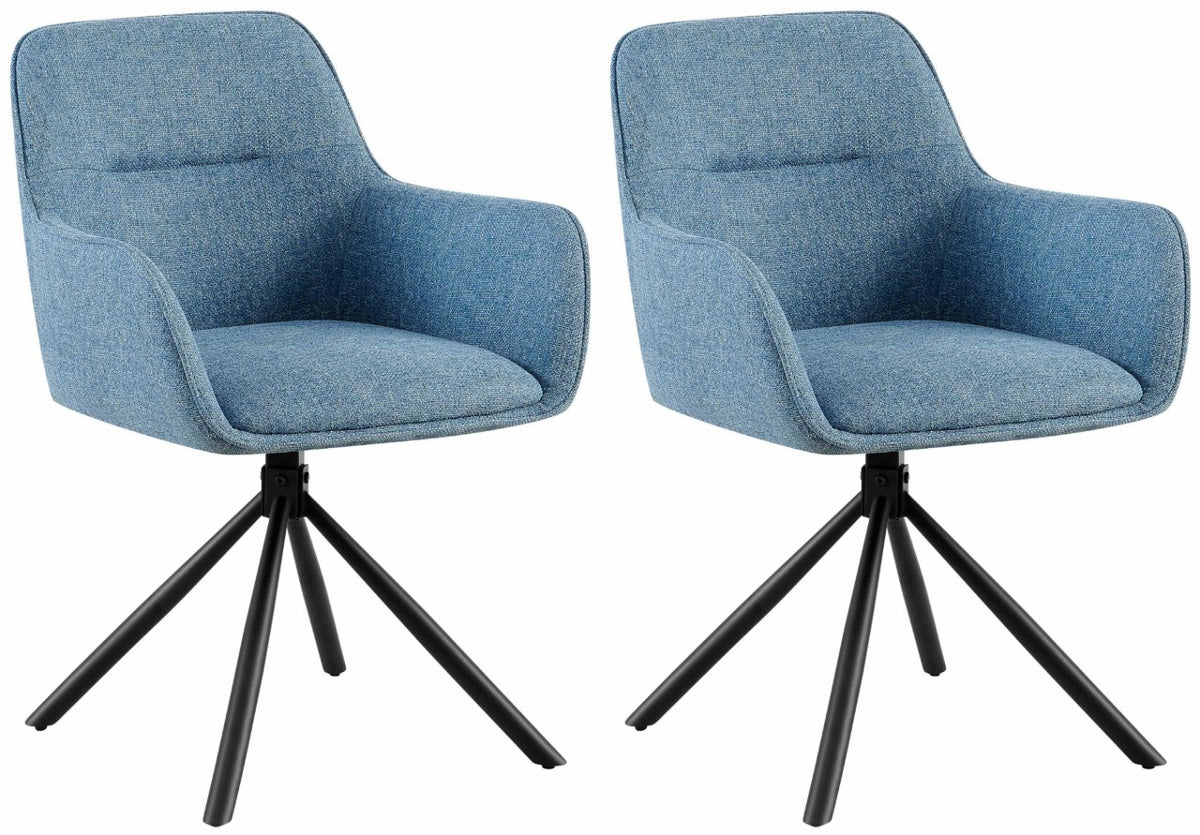Set van 2 Eetkamerstoelen Tipton blauw blau
