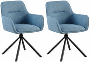 Set van 2 Eetkamerstoelen Tipton blauw blau