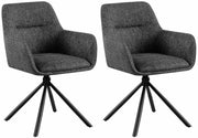 Set van 2 Eetkamerstoelen Tipton donkergrijs dunkelgrau