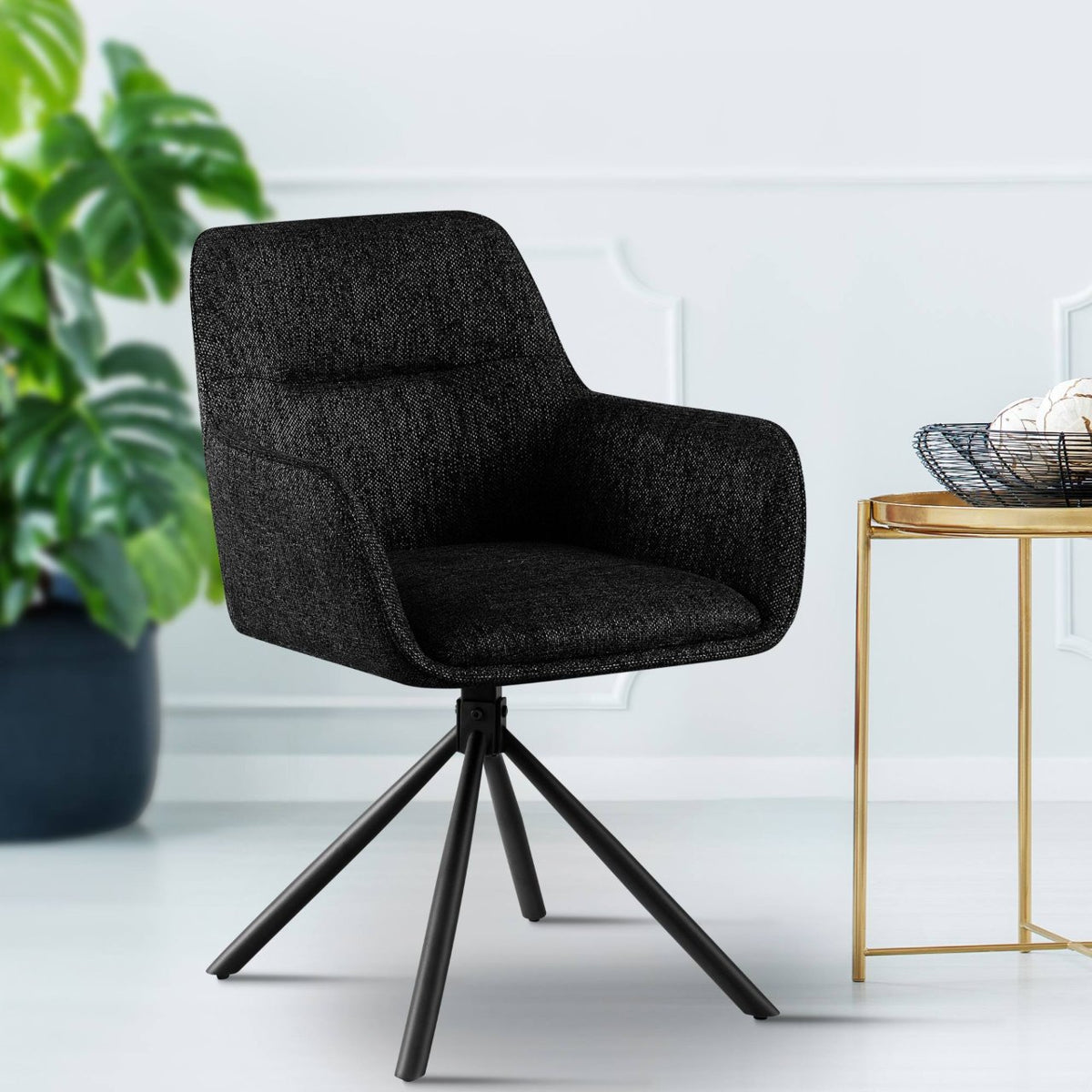 Set van 2 Eetkamerstoelen Tipton zwart schwarz