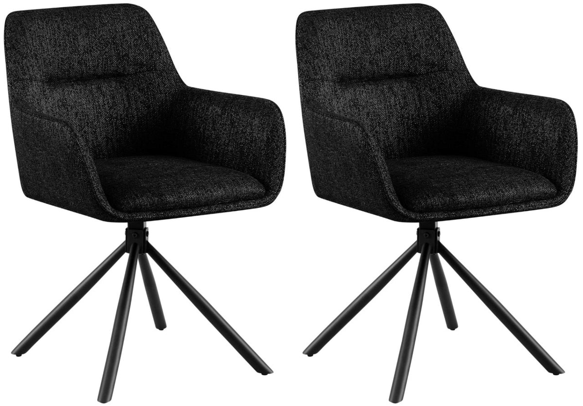Set van 2 Eetkamerstoelen Tipton zwart schwarz