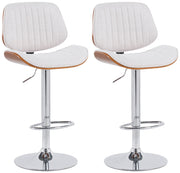 Set van 2 barkrukken Clawson stof walnoot/creme,chroom walnuss/creme