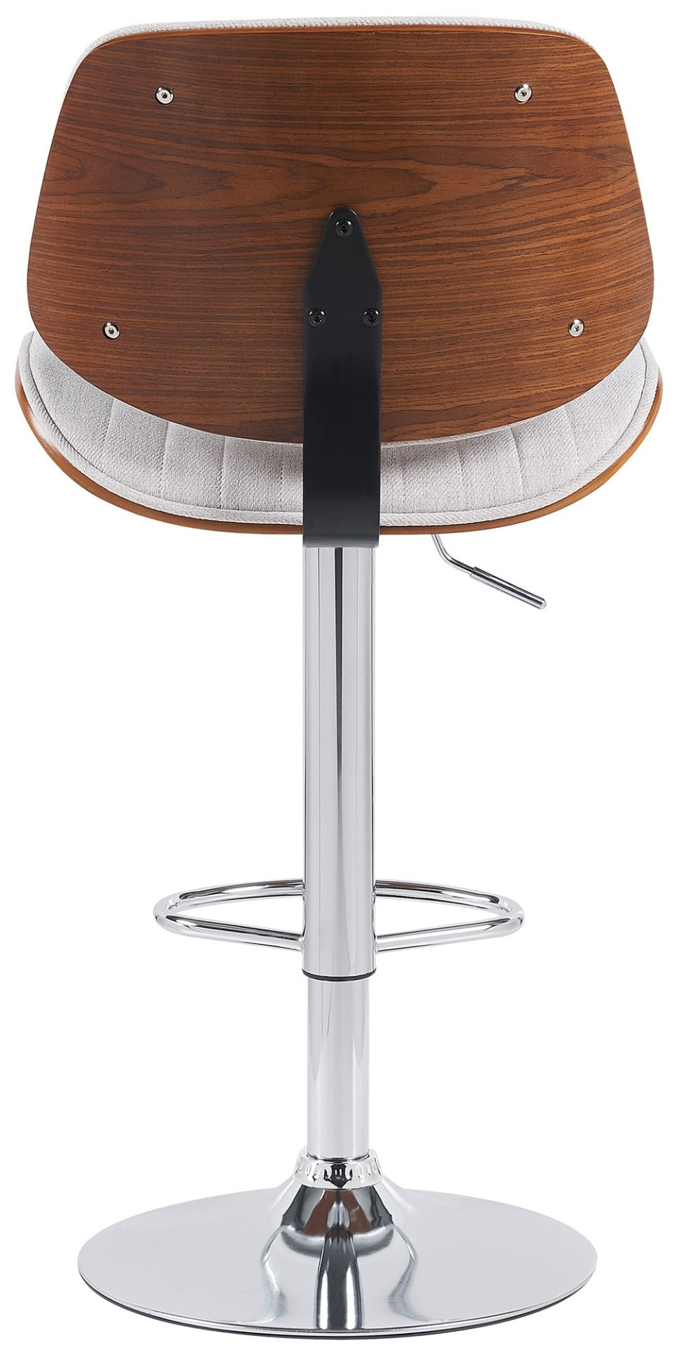 Set van 2 barkrukken Clawson stof walnoot/creme,chroom walnuss/creme