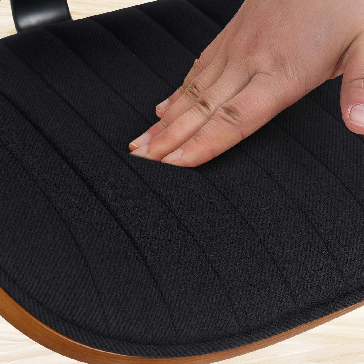 Set van 2 barkrukken Clawson stof walnoot/zwart,chroom walnuss/schwarz