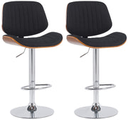 Set van 2 barkrukken Clawson stof walnoot/zwart,chroom walnuss/schwarz