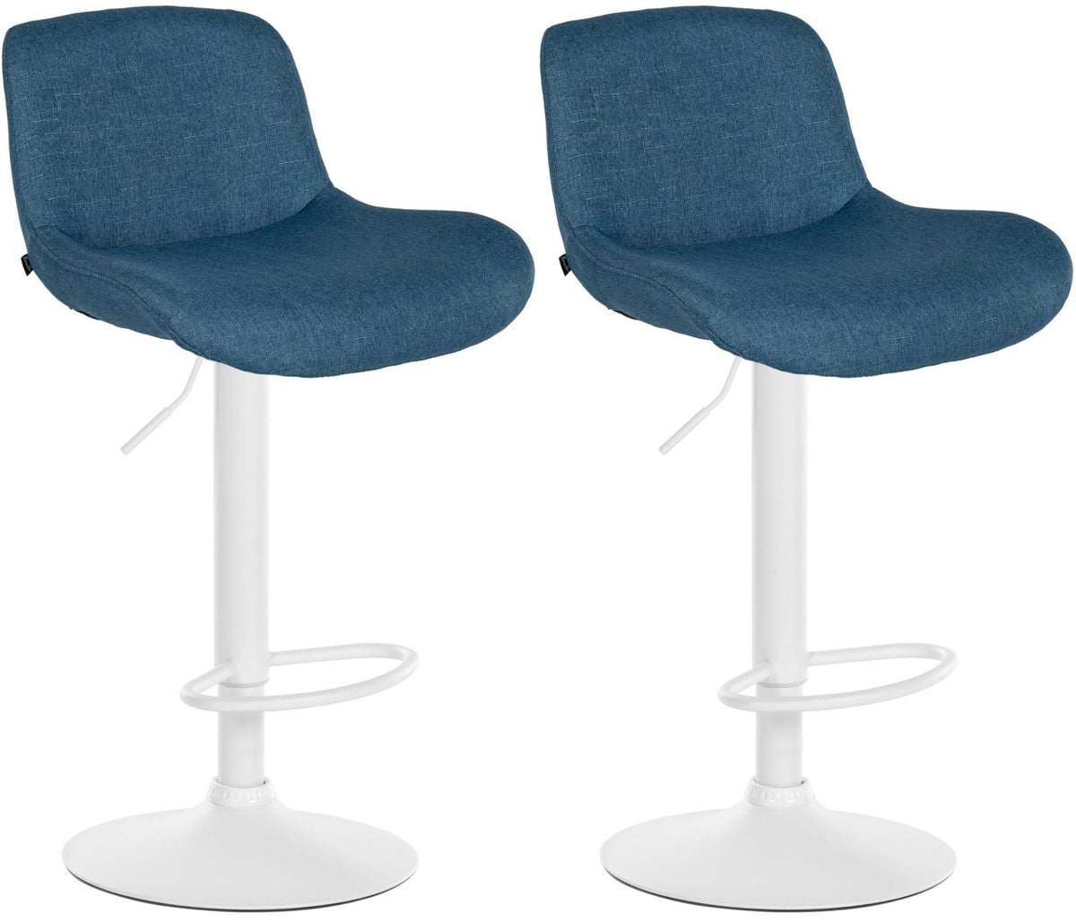 Set van 2 barkrukken Solon Wit blauw,Stof blau
