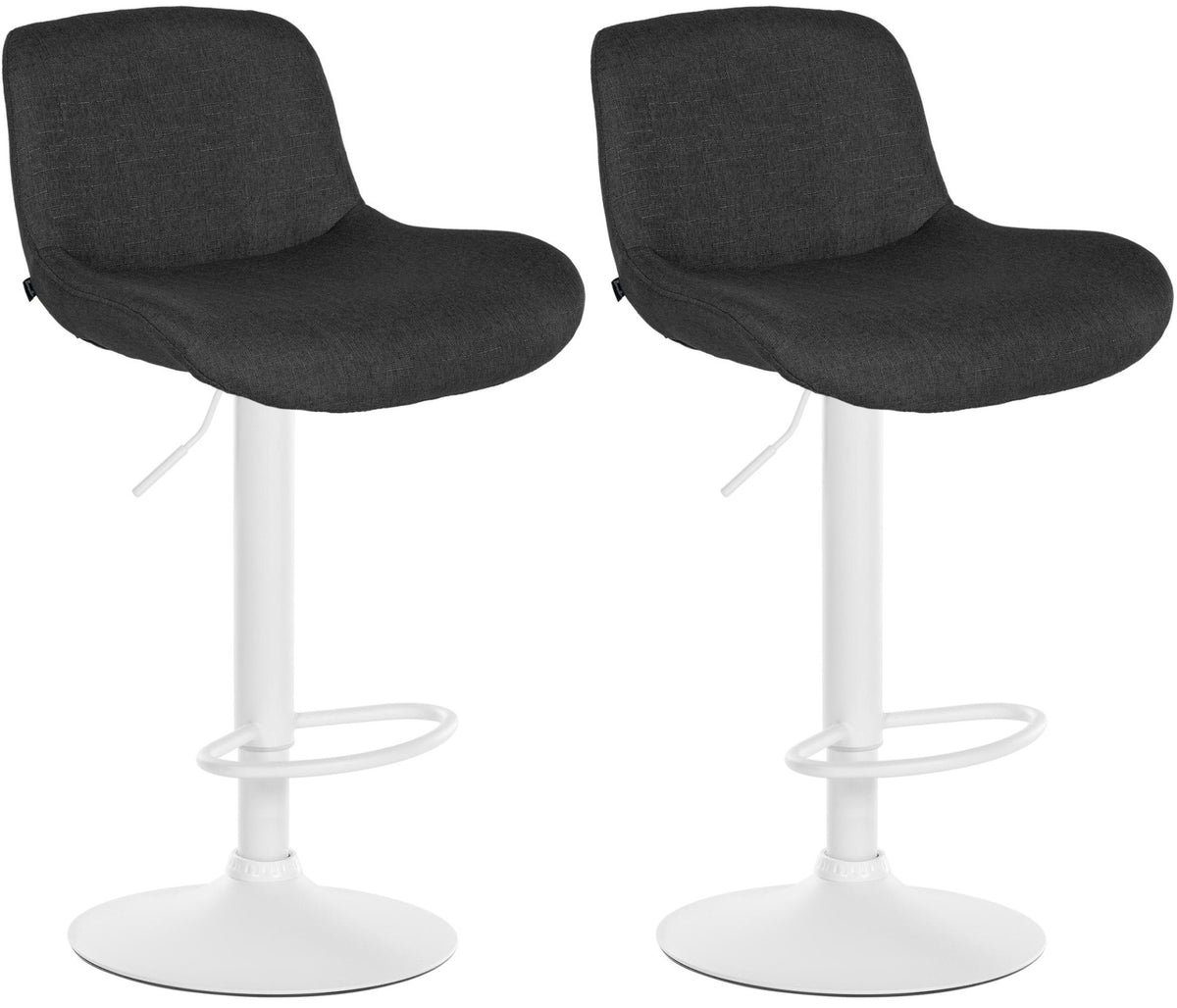 Set van 2 barkrukken Solon Wit zwart,Fluweel schwarz