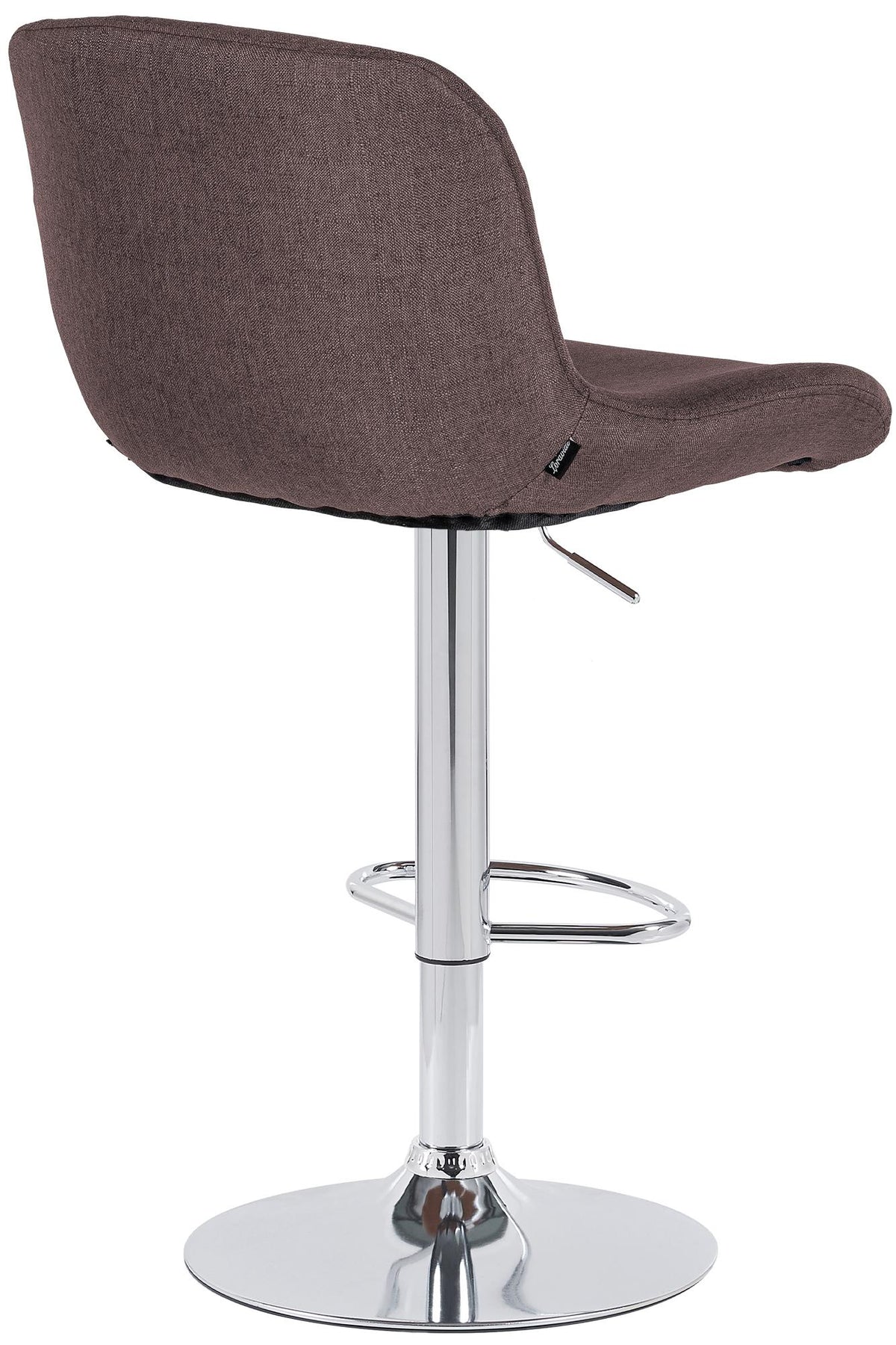 Set van 2 barkrukken Solon chroom donkerbruin,Stof dunkelbraun
