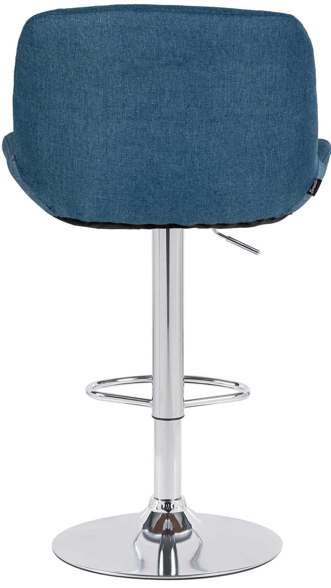Set van 2 barkrukken Solon chroom blauw,Stof blau