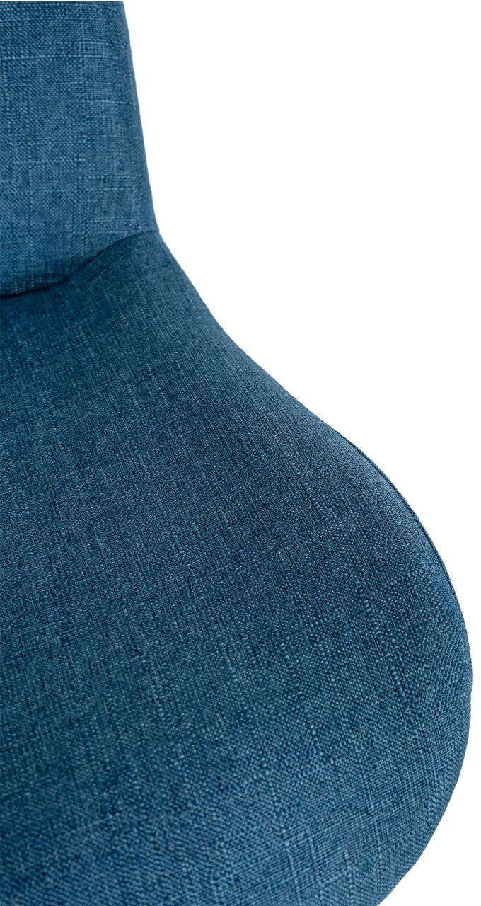 Set van 2 barkrukken Solon chroom blauw,Stof blau