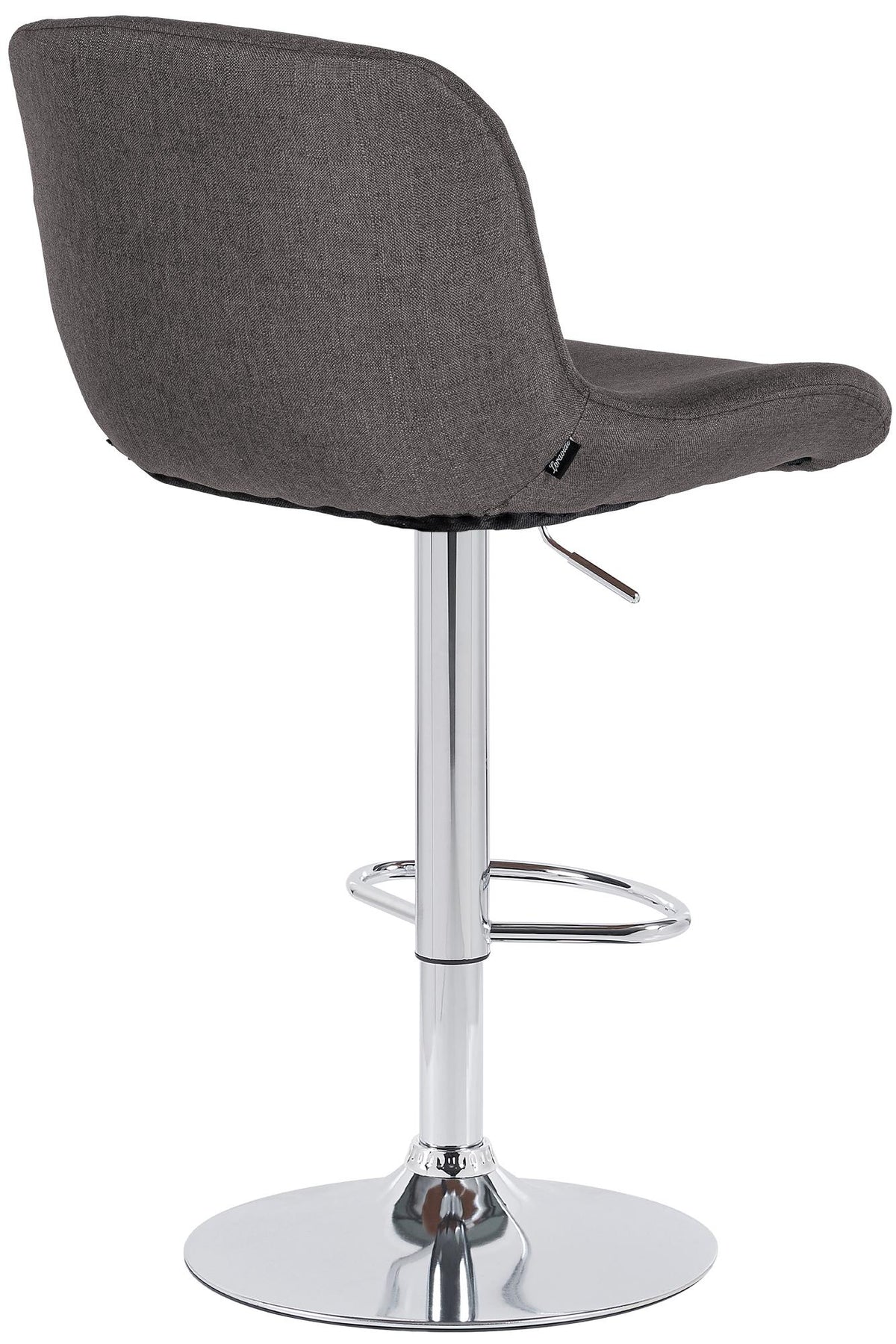 Set van 2 barkrukken Solon chroom donkergrijs,Stof dunkelgrau