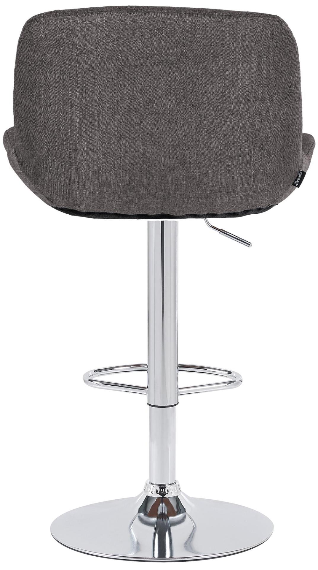 Set van 2 barkrukken Solon chroom donkergrijs,Stof dunkelgrau