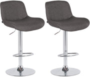 Set van 2 barkrukken Solon chroom donkergrijs,Stof dunkelgrau